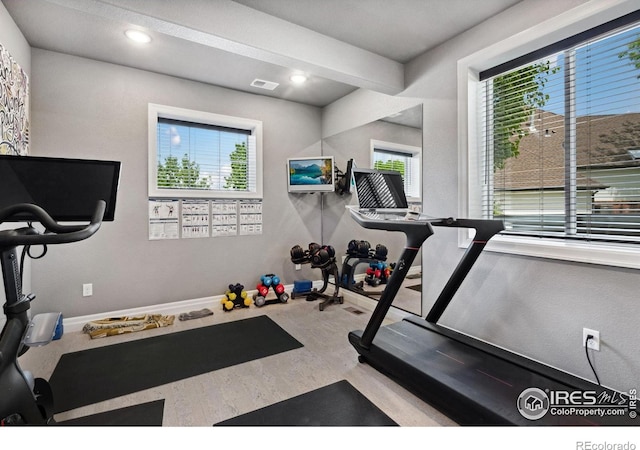 7427 Couples Ct, Fort Collins, CO 80528 - exercise area with wood finished floors and recessed lighting