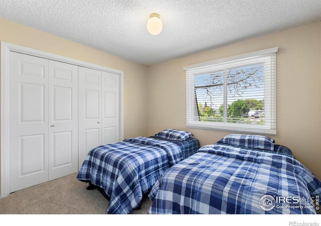 3804 Amy Pl, Loveland, CO 80538 - bedroom with a closet, carpet flooring, and a textured ceiling