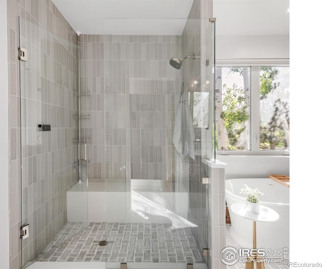 609 Corona Ct, Lafayette, CO 80026 - full bathroom featuring a shower stall and a freestanding tub