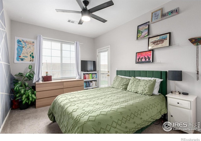 4451 S Ammons St Unit 307, Littleton, CO 80123 - bedroom featuring carpet flooring and ceiling fan