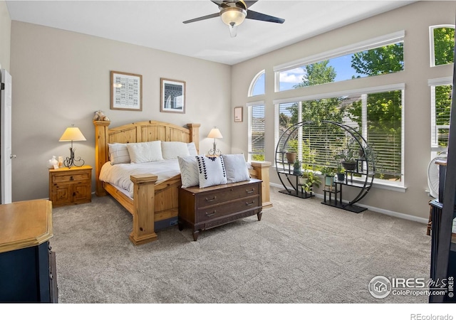 23570 E Holly Hills Way, Parker, CO 80138 - bedroom featuring carpet flooring, a ceiling fan, and baseboards