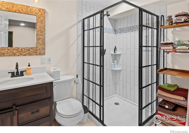 23570 E Holly Hills Way, Parker, CO 80138 - bathroom featuring toilet, vanity, and a shower stall