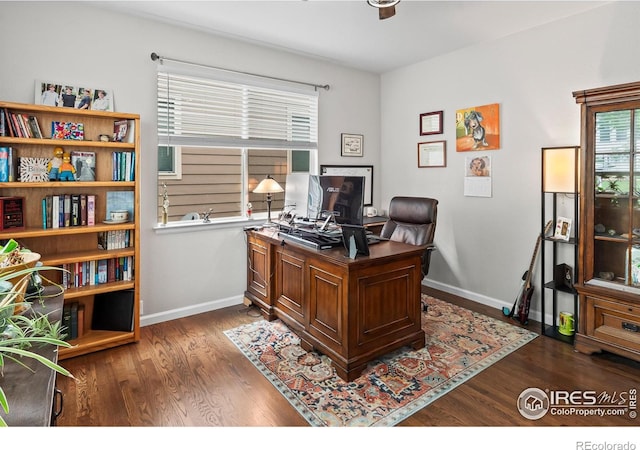 23570 E Holly Hills Way, Parker, CO 80138 - home office with wood finished floors and baseboards