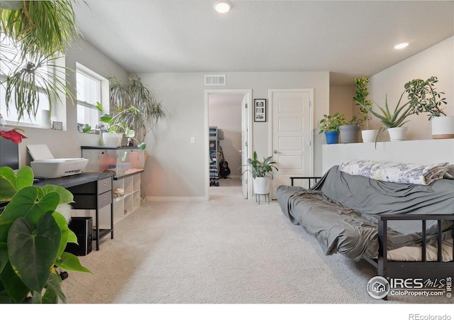 608 Apex Trl, Ault, CO 80610 - living area featuring carpet flooring, recessed lighting, and baseboards