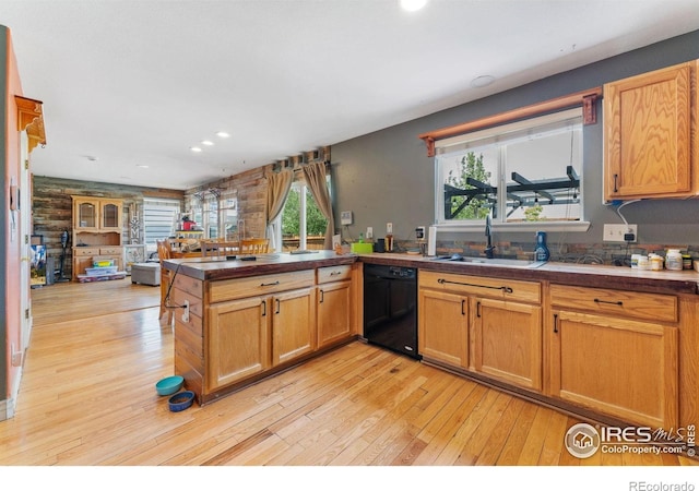 1086 Mockingbird St, Brighton, CO 80601 - kitchen with dishwasher, a peninsula, light wood-style flooring, recessed lighting, and open floor plan