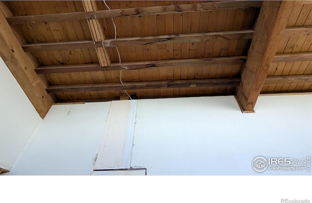 4633 Canyon View Dr, Fort Collins, CO 80526 - detailed view of wood ceiling with exposed beams