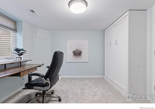 4094 Bimini Ct, Boulder, CO 80301 - office with light colored carpet, a textured ceiling, and baseboards