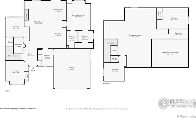 405 Timber Ridge Parkway, Severance, CO 80550 - floor plan / room layout