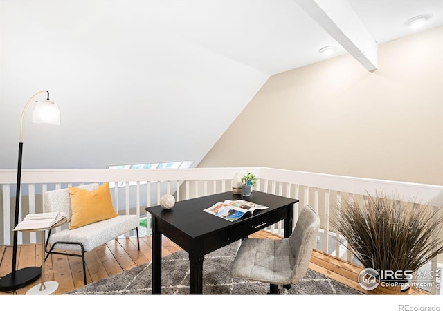 93 Benthaven Pl, Boulder, CO 80305 - office space featuring vaulted ceiling and wood-type flooring