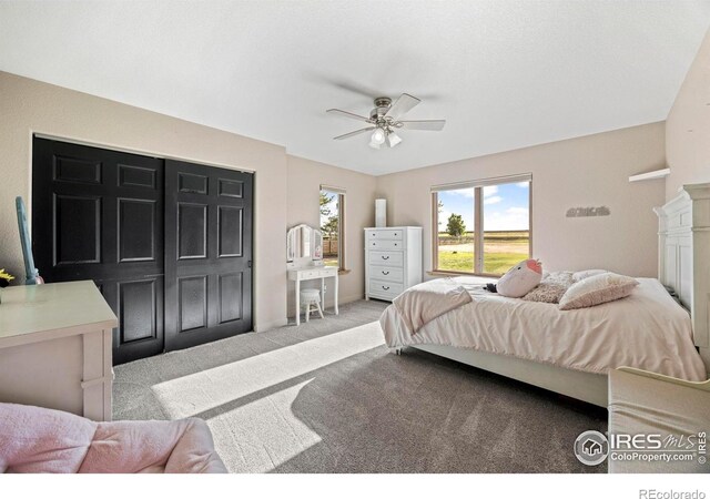 33820 County Road 47, Greeley, CO 80631 - carpeted bedroom with a ceiling fan