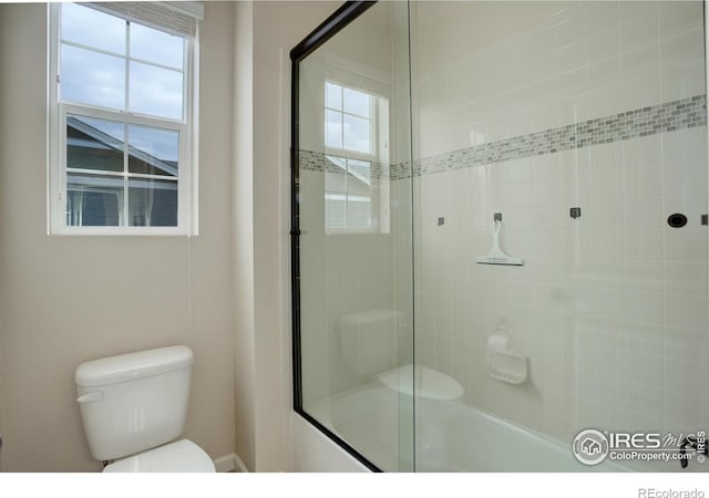 6356 Twilight Ave, Firestone, CO 80504 - full bathroom with toilet and shower / bath combination with glass door