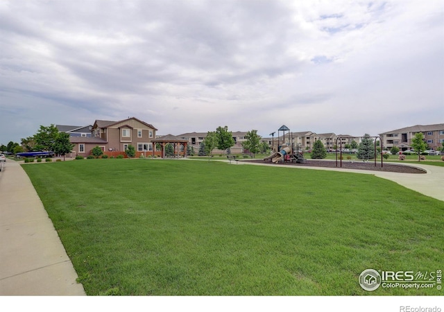 6356 Twilight Ave, Firestone, CO 80504 - view of community featuring a gazebo, a lawn, and a residential view