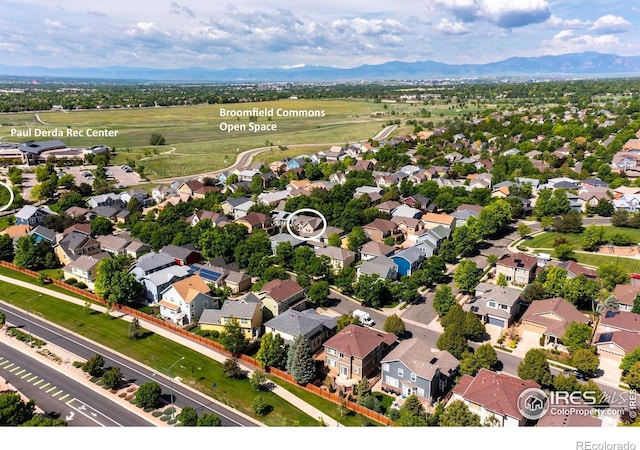 13255 Red Deer Trl, Broomfield, CO 80020 - aerial perspective of suburban area with a mountainous background