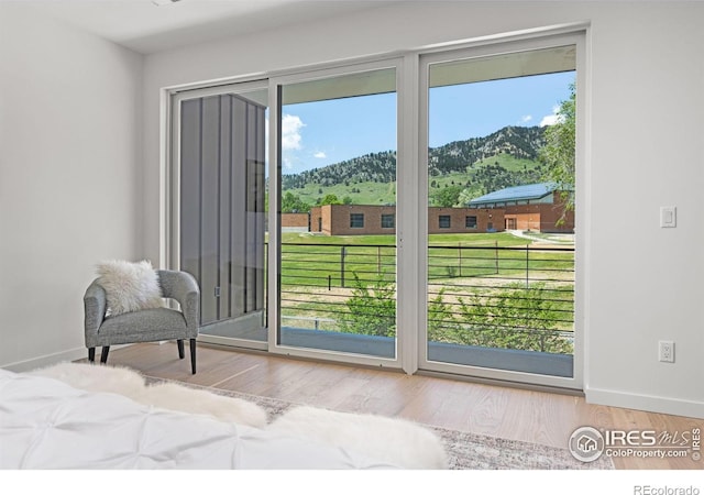 3335 Broadway St, Boulder, CO 80304 - entryway with a mountain view, wood finished floors, and baseboards