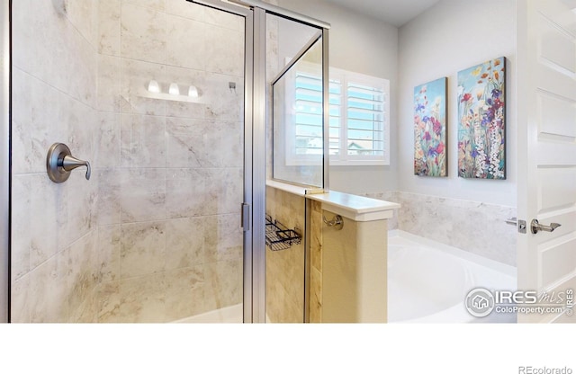 1384 Copeland Falls Rd, Severance, CO 80550 - bathroom featuring a shower stall and a garden tub