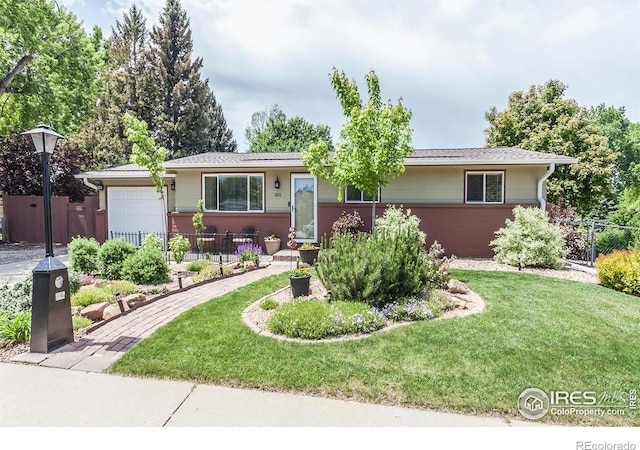 501 Copeland Way, Longmont, CO 80504 - ranch-style house featuring a garage and brick siding