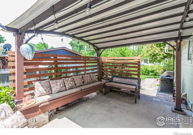 501 Copeland Way, Longmont, CO 80504 - view of patio featuring an outdoor hangout area and a grill