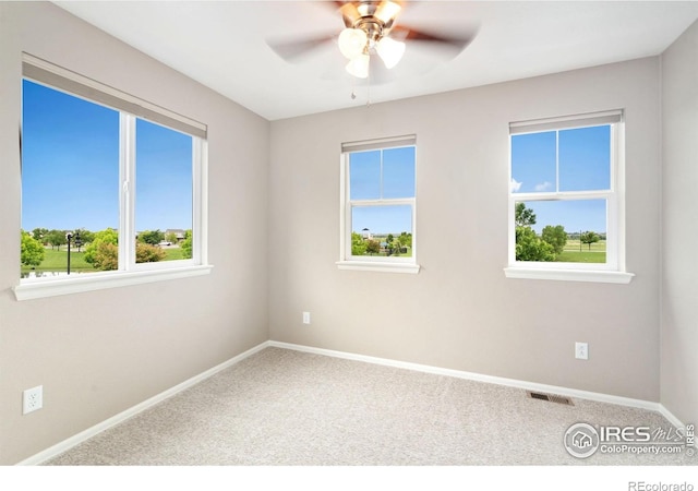 6492 Richland Ave, Timnath, CO 80547 - carpeted empty room featuring healthy amount of natural light, baseboards, and ceiling fan