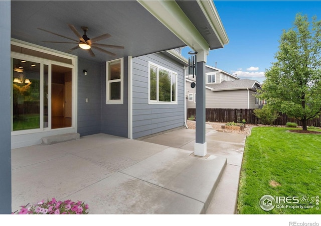 6492 Richland Ave, Timnath, CO 80547 - view of patio featuring a ceiling fan