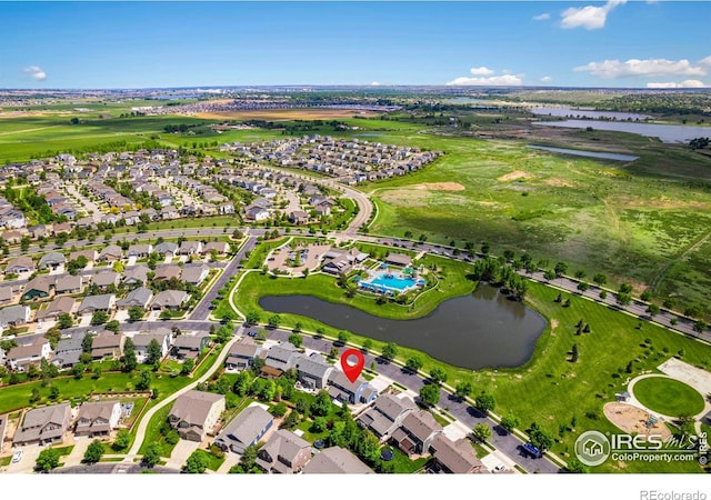 6492 Richland Ave, Timnath, CO 80547 - aerial view of property and surrounding area with a nearby body of water and nearby suburban area