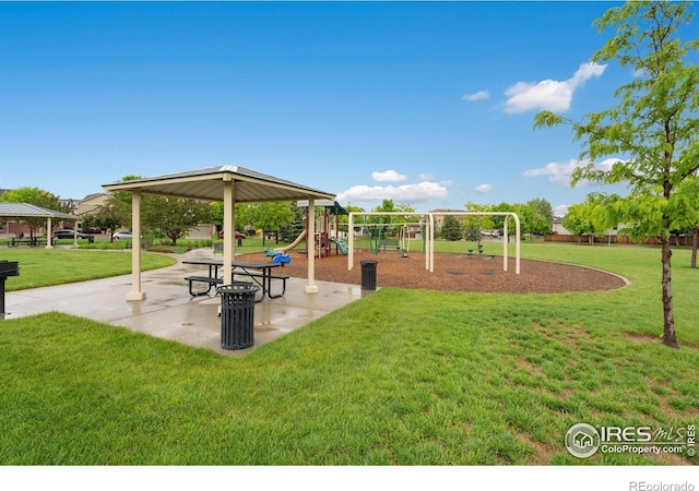 6492 Richland Ave, Timnath, CO 80547 - community playground featuring a gazebo and a lawn