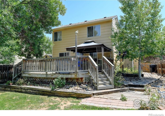 5241 E 128th Way, Thornton, CO 80241 - rear view of property with a gazebo and a deck