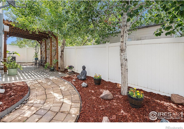 18656 Kelly Pl, Denver, CO 80249 - fenced backyard with a patio and a pergola