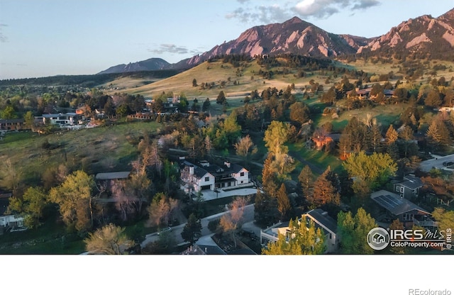 2100 Kohler Dr, Boulder, CO 80305 - aerial overview of property's location with a mountain backdrop
