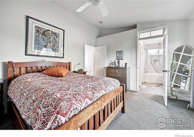 823 Timothy Dr, Longmont, CO 80503 - bedroom with carpet, a ceiling fan, and connected bathroom