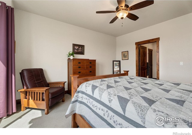 5532 Maidenhead Dr, Windsor, CO 80550 - carpeted bedroom with ceiling fan