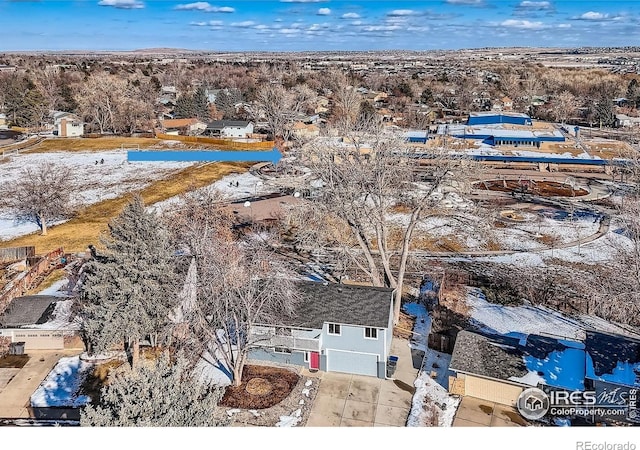 1714 Zeus Dr, Lafayette, CO 80026 - view of snowy aerial view