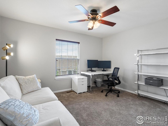 4795 Raven Run, Broomfield, CO 80023 - office space with carpet flooring, baseboards, and ceiling fan