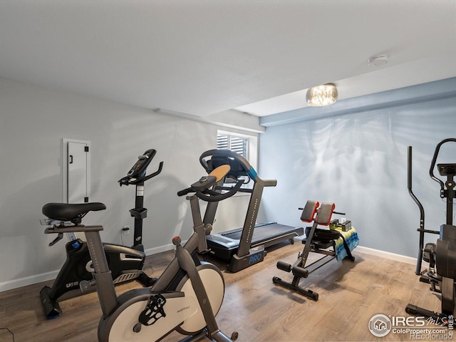 4795 Raven Run, Broomfield, CO 80023 - exercise area featuring wood finished floors and baseboards