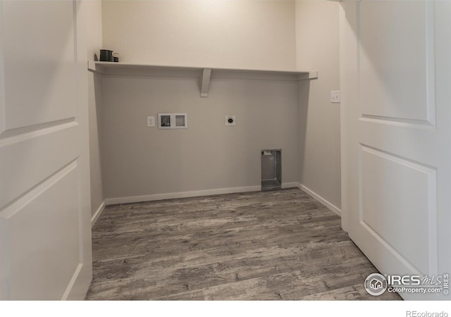 1811 Bounty Dr Unit 4, Windsor, CO 80550 - laundry room with washer hookup, wood finished floors, baseboards, and hookup for an electric dryer