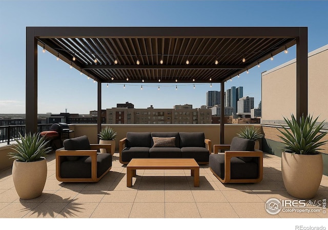 2245 Blake St Unit D, Denver, CO 80205 - view of patio / terrace featuring a view of city and outdoor lounge area