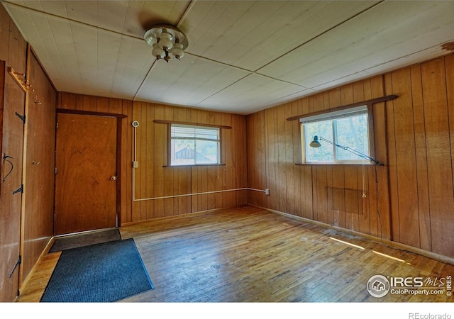 545 Eldorado Ave, Nederland, CO 80466 - entrance foyer with wood-type flooring and wood walls