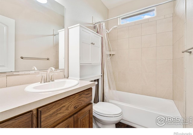 1512 Snowy Range Ct, Loveland, CO 80538 - full bath with shower / tub combo with curtain, vanity, and toilet