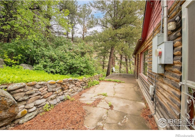 35106 Boulder Canyon Dr, Boulder, CO 80302 - view of yard featuring a patio