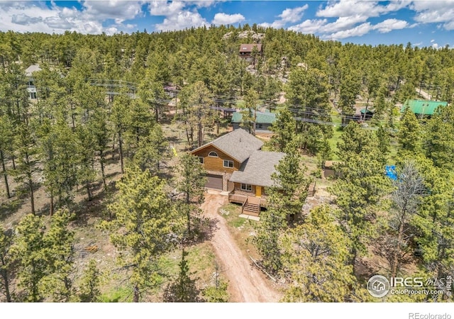 24192 W County Road 74e, Red Feather Lakes, CO 80545 - view from above of property with a forest
