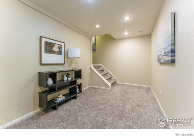 2204 Lasalle St, Superior, CO 80027 - interior space featuring carpet, recessed lighting, baseboards, and stairs