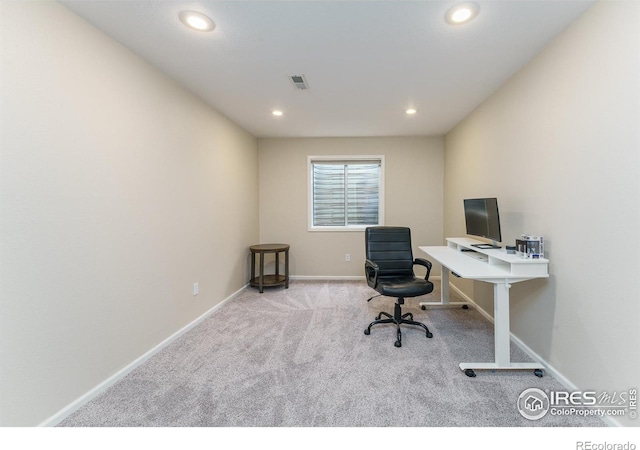 2204 Lasalle St, Superior, CO 80027 - office area with recessed lighting, carpet flooring, and baseboards