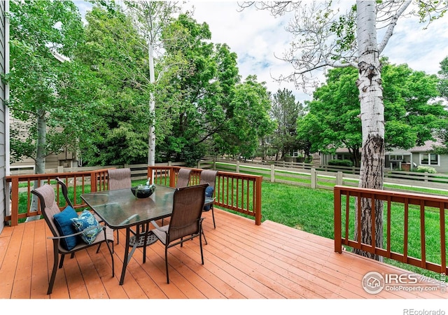 2204 Lasalle St, Superior, CO 80027 - wooden terrace with outdoor dining area and view of scattered trees