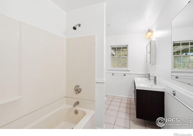 1200 Emigh St, Fort Collins, CO 80524 - bathroom with vanity, tile patterned floors, and shower / bathtub combination