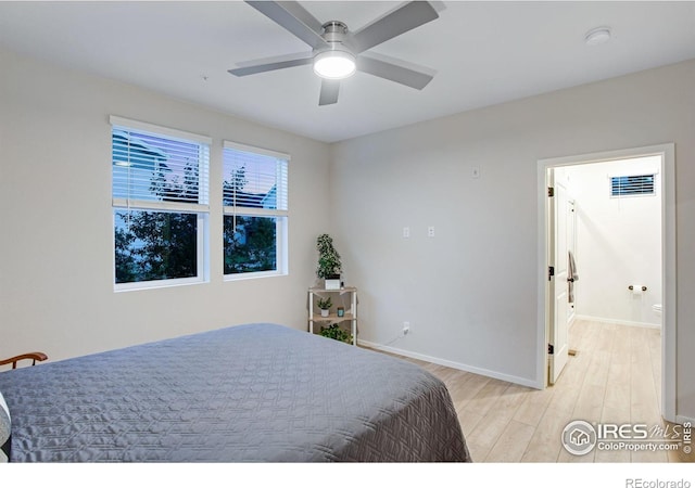 2086 Autumn Moon Dr Unit 7, Windsor, CO 80550 - bedroom featuring light wood-style floors, baseboards, and ceiling fan