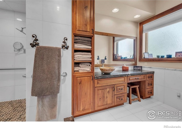 20360 County Road 3, Berthoud, CO 80513 - full bath featuring vanity, tile patterned floors, and recessed lighting