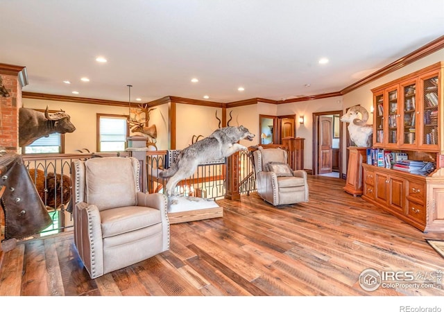 20360 County Road 3, Berthoud, CO 80513 - bedroom featuring wood finished floors, recessed lighting, and crown molding