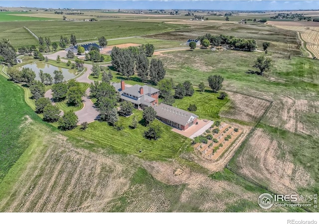 20360 County Road 3, Berthoud, CO 80513 - aerial view of property and surrounding area featuring rural landscape and a nearby body of water