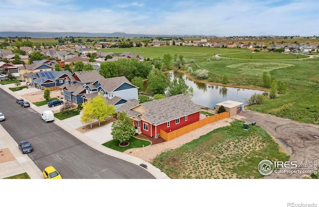 2767 Stallion Way, Mead, CO 80542 - aerial perspective of suburban area with a large body of water