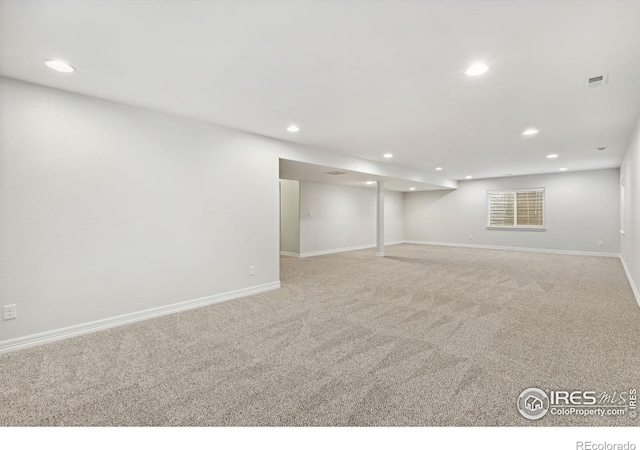 2767 Stallion Way, Mead, CO 80542 - finished below grade area with recessed lighting, carpet floors, and baseboards