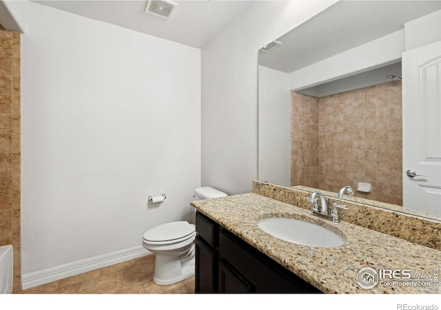 2767 Stallion Way, Mead, CO 80542 - full bath featuring vanity, toilet, baseboards, and tile patterned flooring